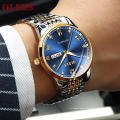 OLEVS 6602, reloj automático para hombres de negocios, reloj mecánico con fecha y calendario clásico de diamantes, banda de acero inoxidable, reloj Masculino